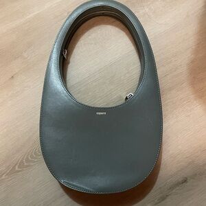 Gorgeous Coperni Slate Grey Oval Leather Shoulder Bag